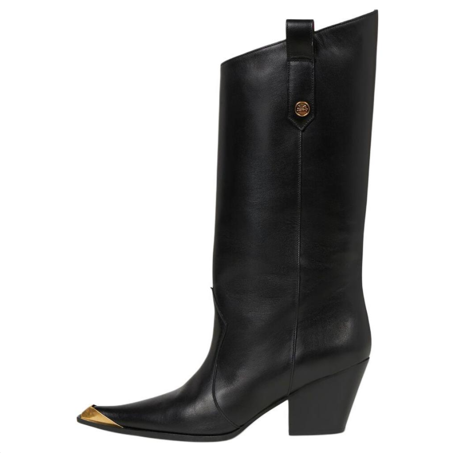 ETRO Pointed Toe Mid Block Heel Boots Women's