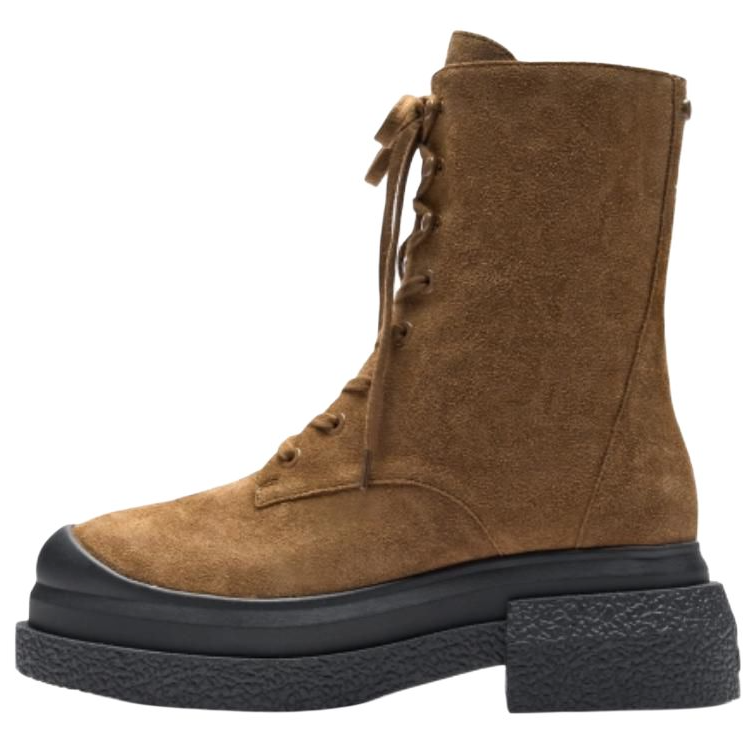 Stuart Weitzman Stuart Weitzman /SW Charli Cow Split Leather Combat Boots 4cm Women's Brown