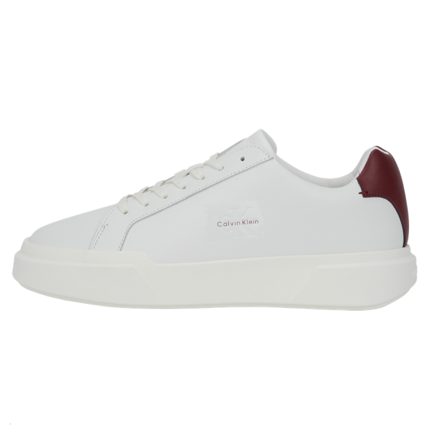 CKJ CALVIN KLEIN JEANS Low top Skateboard Shoes Men's White & Khaki