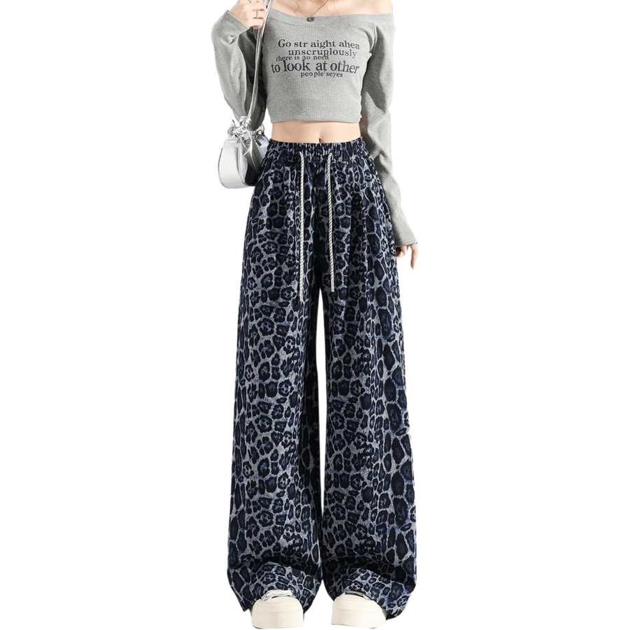 Tonlion Casual Pants Women's Moderate Wide Leg Pants