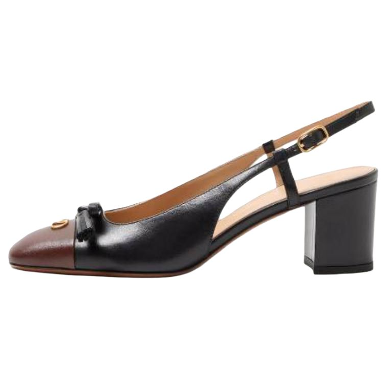 Valentino Valet Du Roi Chunky Heel High Heels 6CM Women's Black