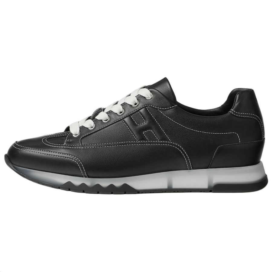 HERMES Trail Low top Casual Shoes 3cm Men's Black