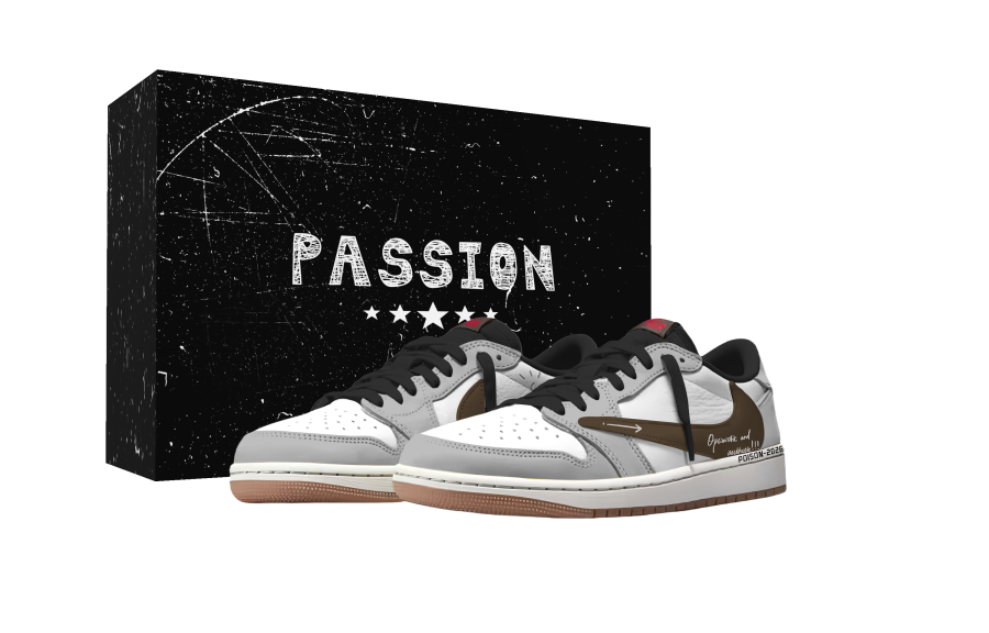 Jordan Travis Scott x Jordan Air Jordan 1 Mocha Line Fashion Trend Abrasion Resistant Abrasion Resistant Low top