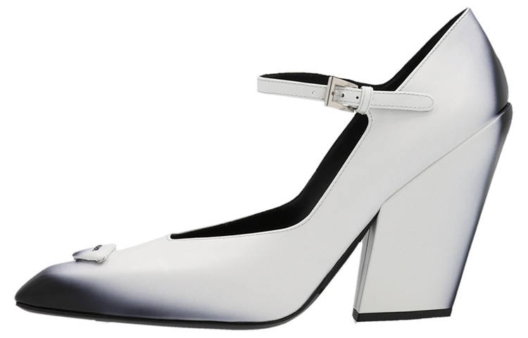 PRADA PRADA Brushed Leather Pumps 'White Black Ombre' Women's