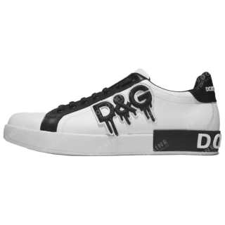 Dolce & Gabbana Portofino Leather Low top Skateboard Shoes Men's White