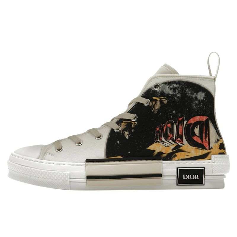 DIOR DIOR B23 High top Canvas Shoes Men's Black White