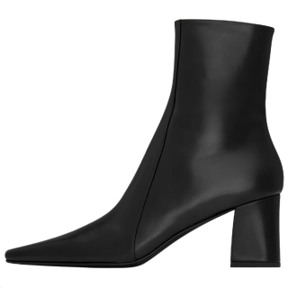 SAINT LAURENT Rainer Leather Ankle Boots 7.5cm Women's Black