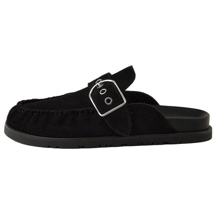 HERMES Key Closed Toe Slippers 1.3 Cm Women's Black