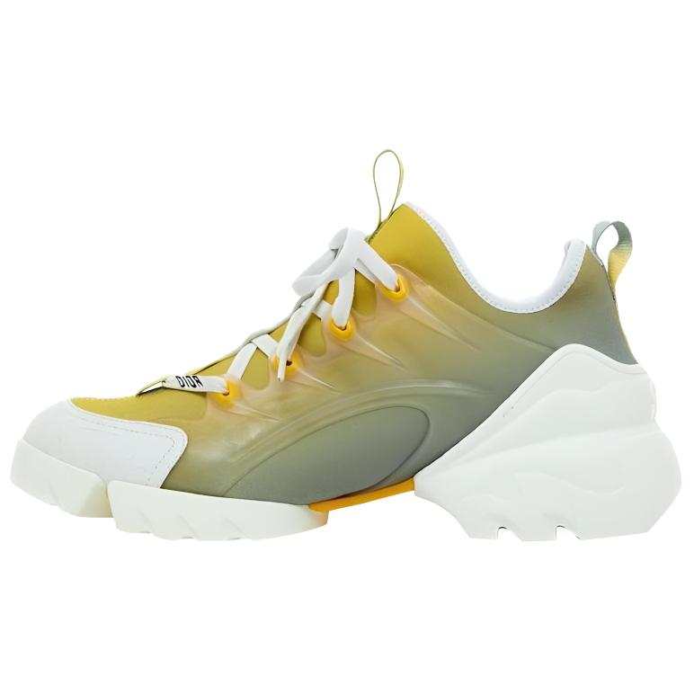 DIOR D Connect Low top Casual Shoes Women's Yellow Gradient