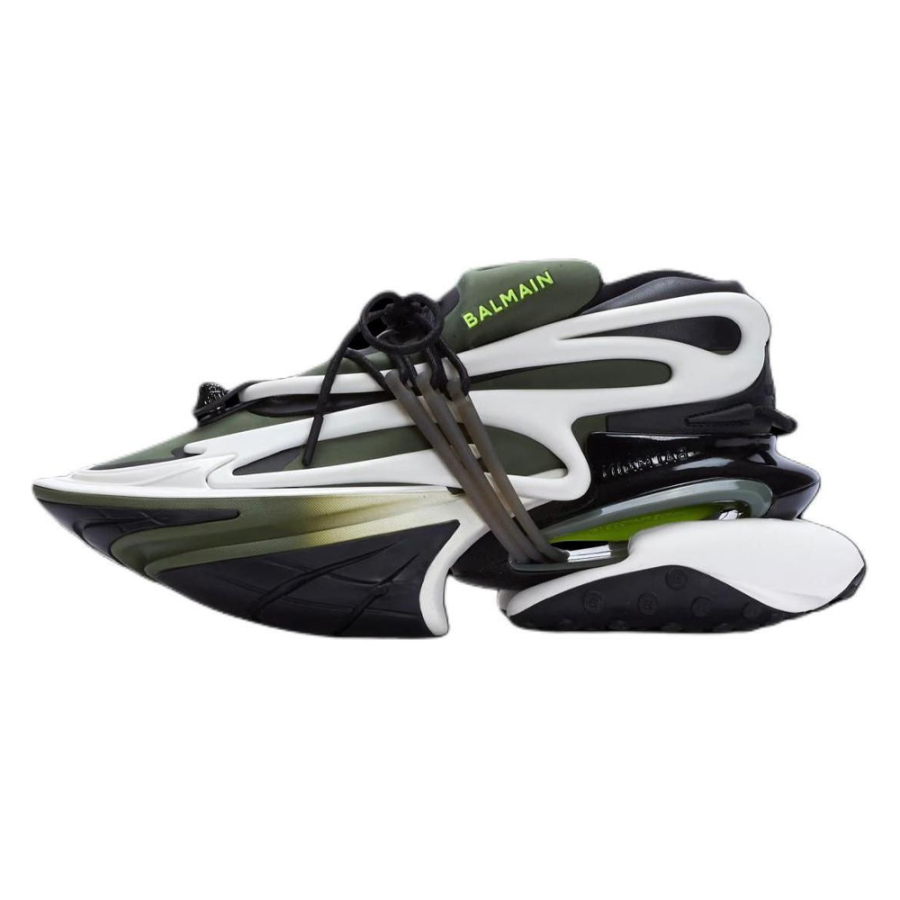 BALMAIN Unicorn Leather Low top Casual Shoes Men's Green White