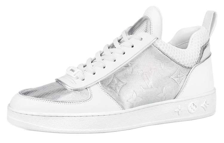 LOUIS VUITTON Boombo Low top Stylish Skateboarding Shoes Women's Silver White