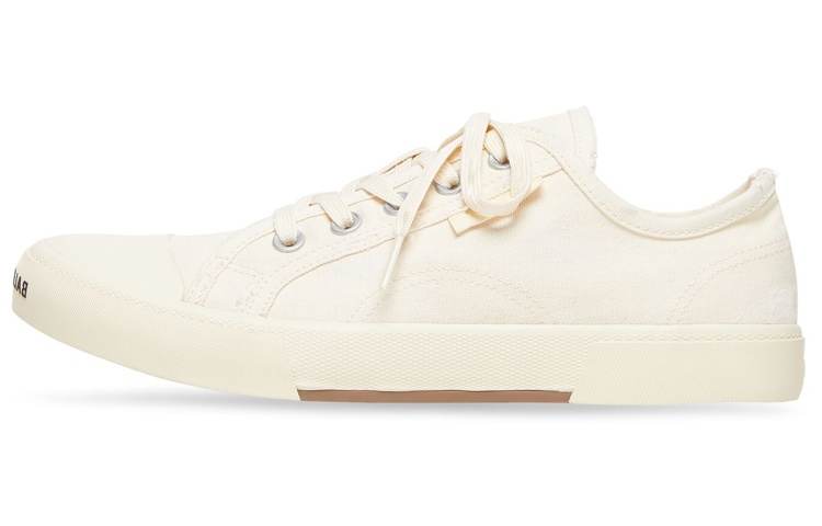 Balenciaga Paris Low Top Sneakers 'White Destroyed Cotton And White Rubber' Women's