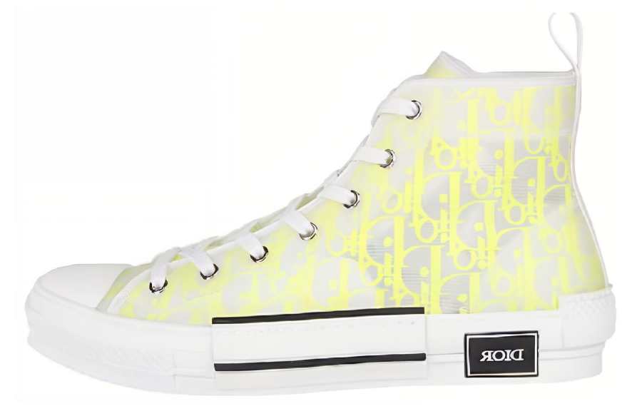 DIOR DIOR B23 High Top White Yellow Oblique