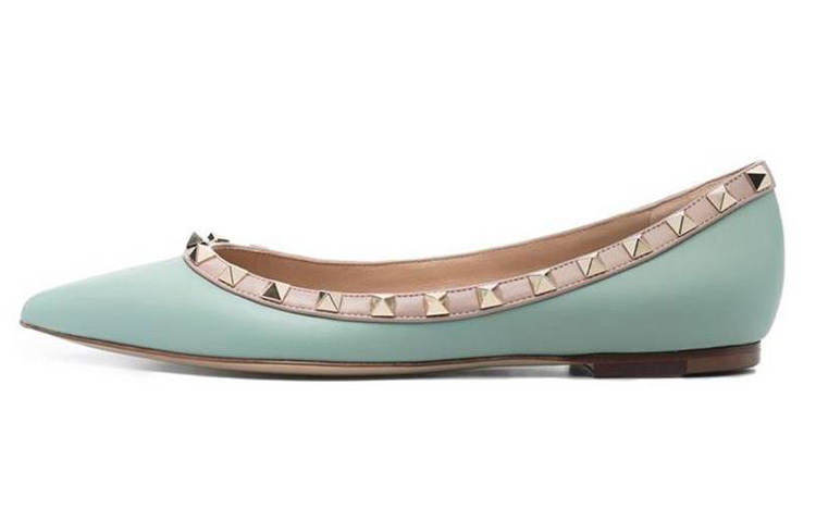 Valentino Leather Casual Shoes Women's Green