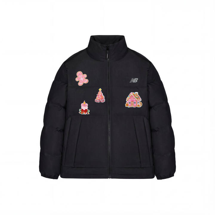 New Balance New Balance Down Jackets Unisex Black Stand Collar Thickened Puffer Jacket