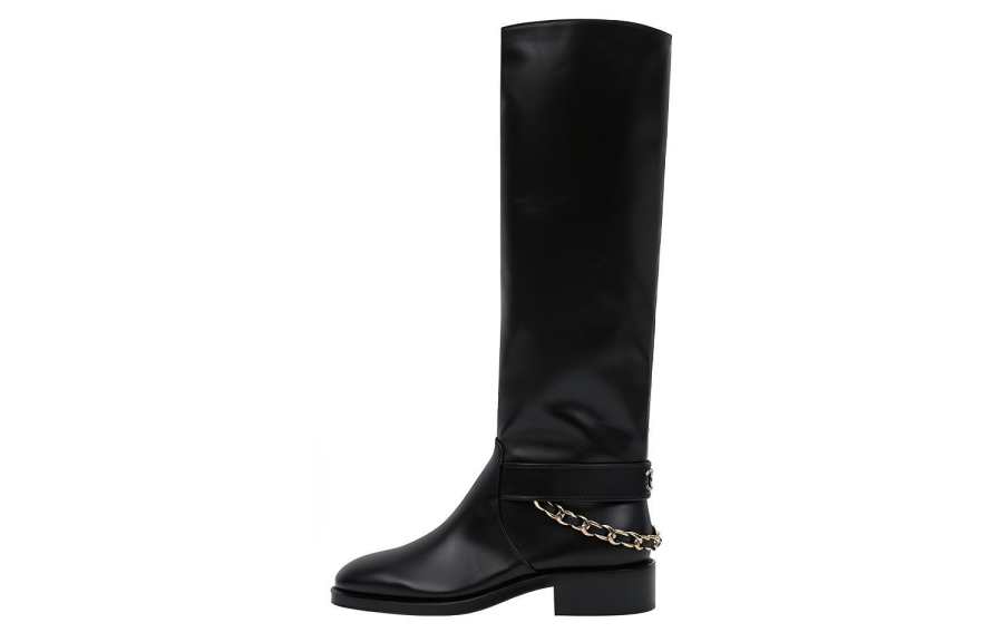 CHANEL 22A Knee high Boots Women's Black