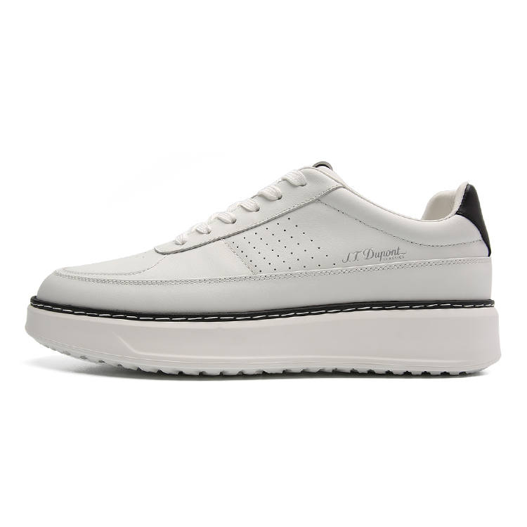 S.T.Dupont S. T.DUPONT Cow Leather Low top Skateboard Shoes Men's White/Black