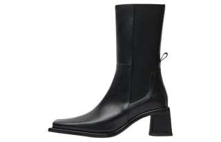 MIISTA Leather Ankle Boots 5cm Women's Black