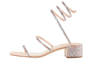 RENE CAOVILLA Cleo Leather One Strap Sandals Women's Pink