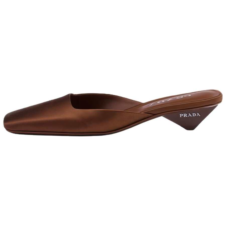PRADA PRADA Square-toe Satin Mules