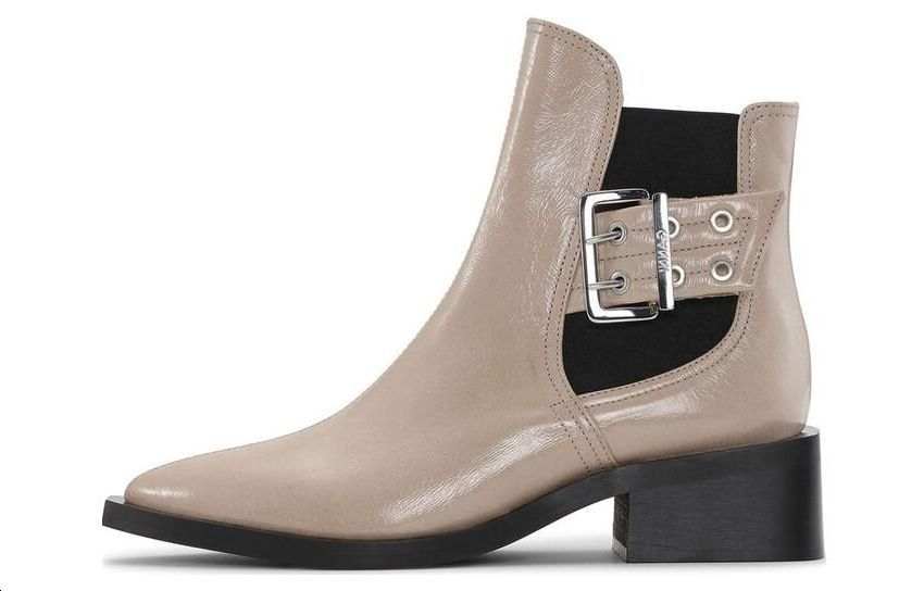 GANNI Feminine 50mm Buckle Chelsea Boots