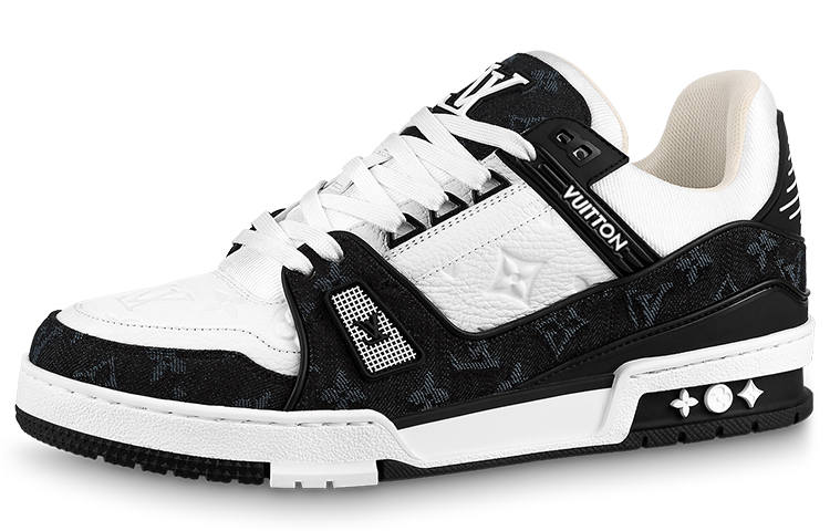 LOUIS VUITTON Trainer Low top Stylish Skateboarding Shoes Unisex White Black, Panda