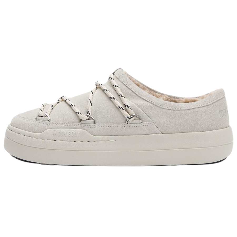 Moon Boot Park Suede Low top Casual Shoes Unisex Gray White
