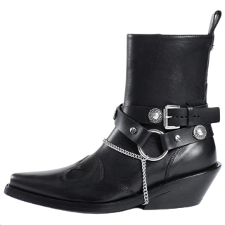 Ann Demeulemeester Ieva Santiago Cow Leather Ankle Boots Women's Black