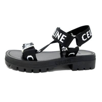 CELINE Fabric One Strap Sandals Women's Tawny