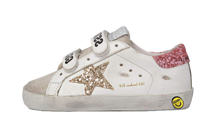 Golden Goose Super Star Low top Kids' Skateboarding Shoes White Gold Red Kids'