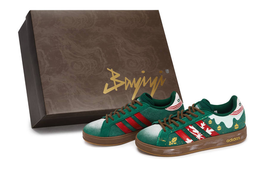 Adidas Adidas Grand Court Base 811 Manufacturing, Christmas Reindeer Bell, Special Shoe Box Slip Resistant Low top