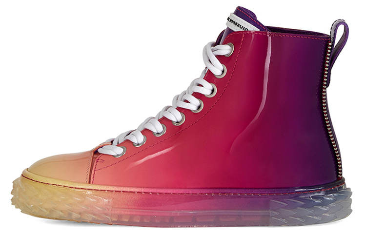 Giuseppe Zanotti Giuseppe Zanotti/GZ Blabber Patent Leather High top Skateboard Shoes Women's Gradient Red