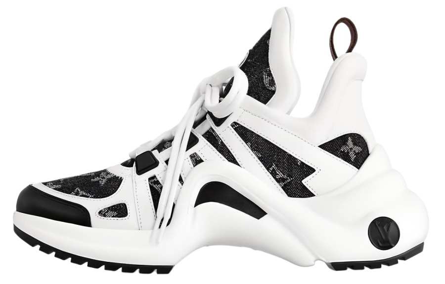 LOUIS VUITTON Archlight Leather Mid top Casual Shoes Women's Black