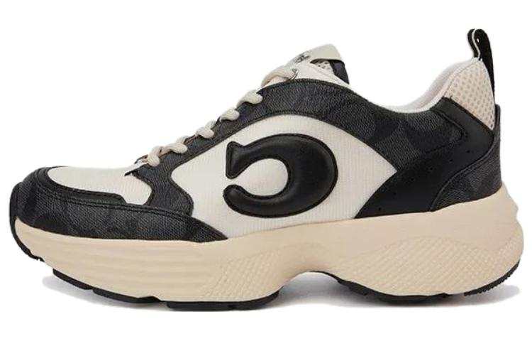 COACH Textile, Leather Low top Casual Shoes Women's Beige Black