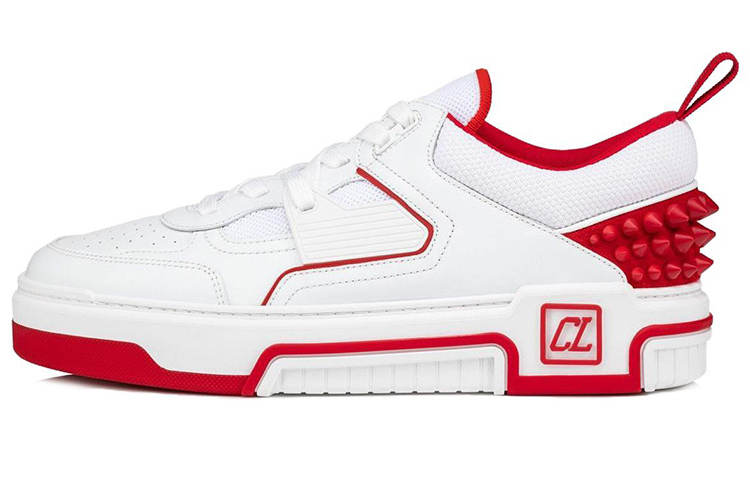 Christian Louboutin CL Astroloubi Low top Skateboard Shoes Women's White Red