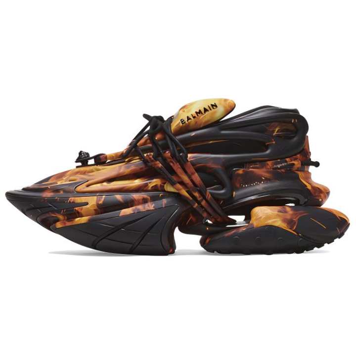 BALMAIN BALMAIN Unicorn Fire-print Sneakers