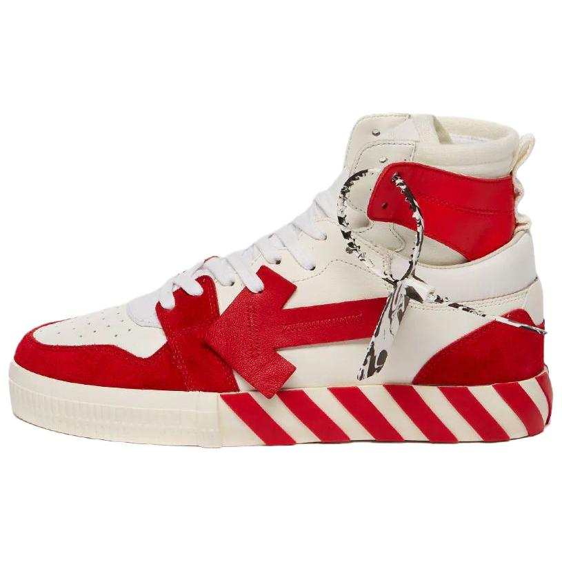 OFF-WHITE OFF WHITE Vulcanized High top Stylish Skateboarding Shoes Men's Red