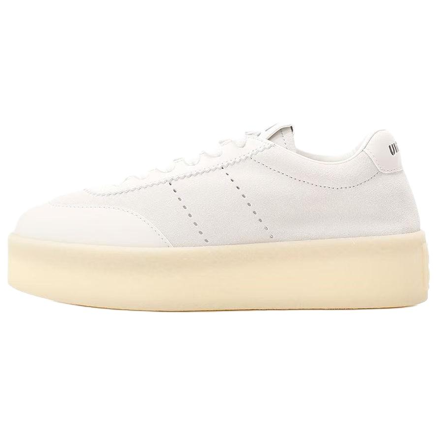 MIU MIU Leather Low top Skateboard Shoes Women's White