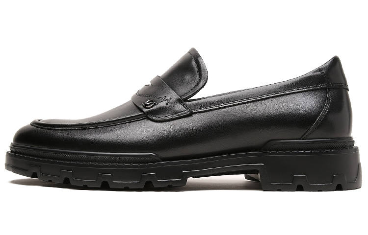 S.T.Dupont S. T.DUPONT Cow Leather Loafers Men's Black