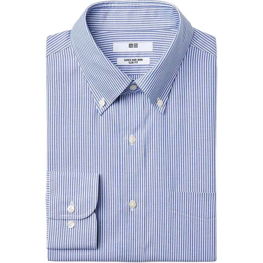 UNIQLO Shirts Men's Blue Pointed Collar Moderate