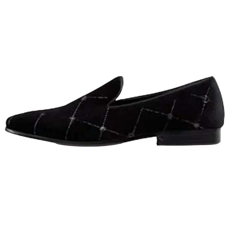 LOUIS VUITTON Auteuil Velvet Loafers 'Black With Silver Logo Lines'