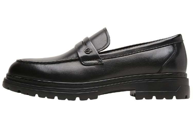 S.T.Dupont S. T.DUPONT Cow Leather Loafers Men's Black