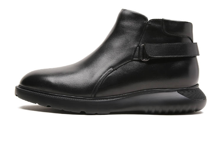 S.T.Dupont S. T.DUPONT Cow Leather Ankle Boots Men's Black