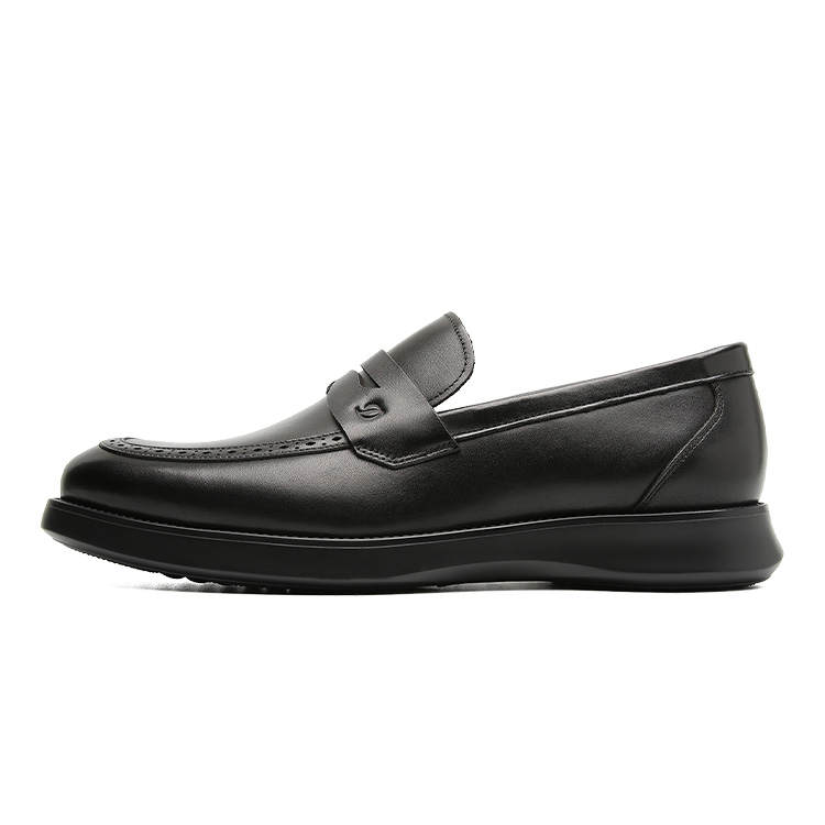 S.T.Dupont S. T.DUPONT Cow Leather Loafers Men's Black/Coffee