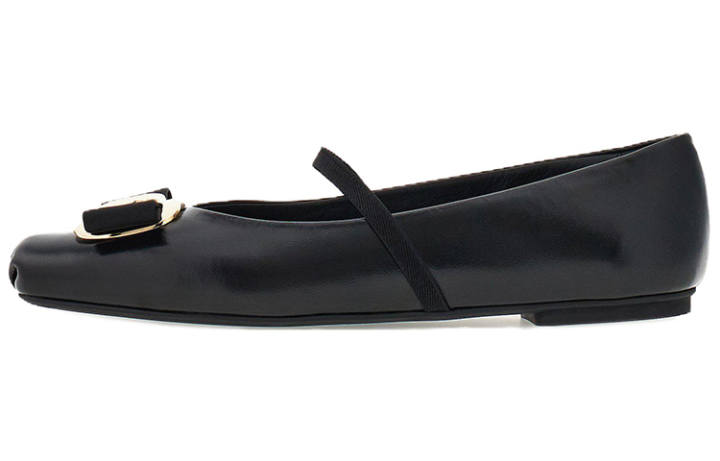 Ferragamo FERRAGAMO Vara Flat Women's Casual Shoes 0.5cm Women's Black