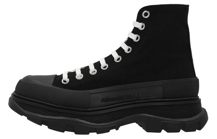 Alexander McQueen Alexander McQueen Tread Slick Canvas High Top Sneakers 'Black White'