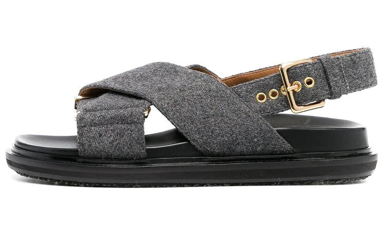 MARNI Fussbett Criss Cross One Strap Sandals Women's Gray