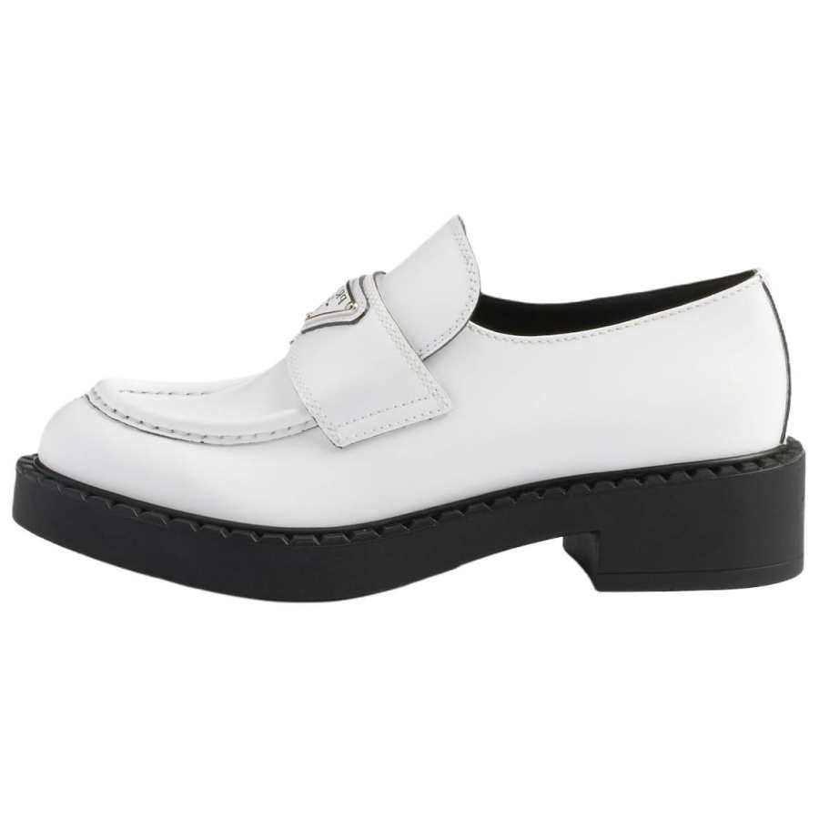 PRADA PRADA Chocolate Chunky Heel High Heels 5CM Women's White