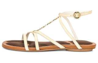 Jacquemus Leather One Strap Sandals Women's Gray White