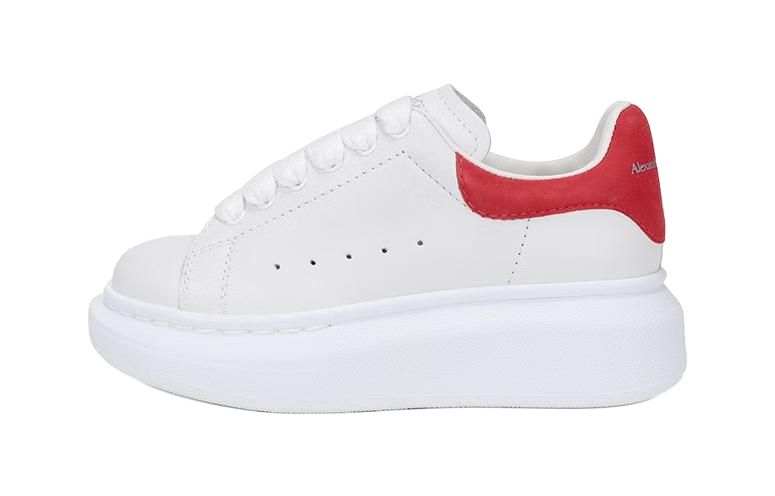 Alexander McQueen Oversized Sneaker Low top Kids' Skateboarding Shoes White Red Children Aged 3 7 Years Old